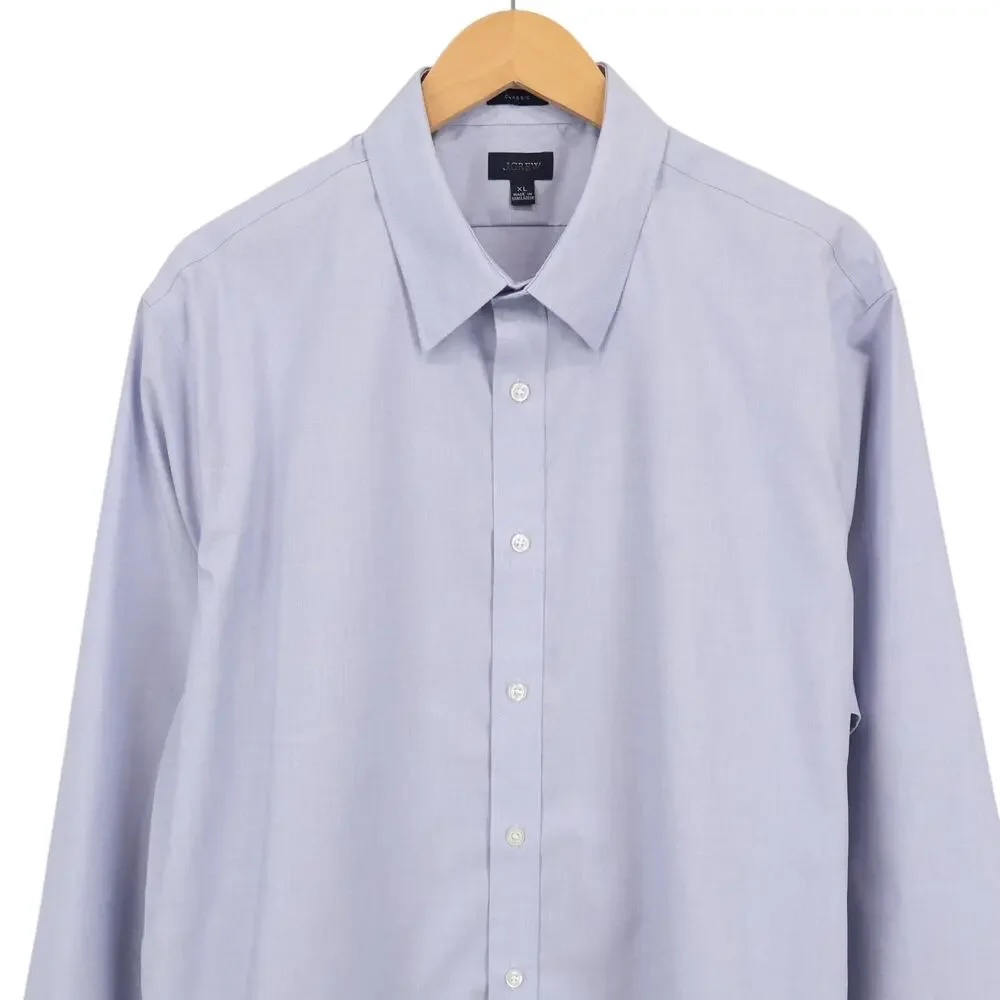J.Crew Classic Bowery Wrinkle-free Dress Shirt Point Collar Fairweather Blue XL